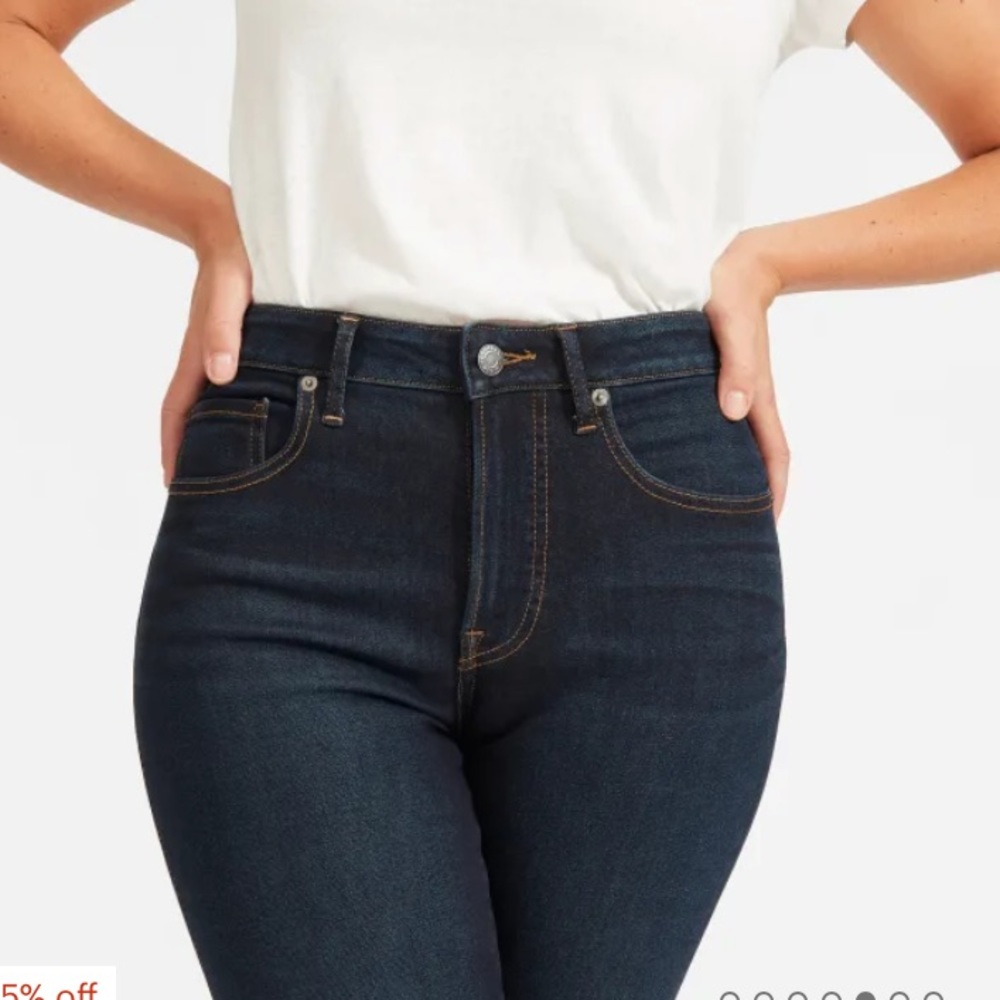 Everlane Size 24 The Curvy High Rise Skinny Crop Jeans Authentic Stretch - Picture 2 of 7